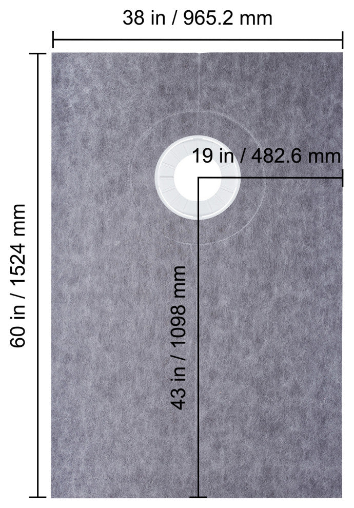 VEVOR Shower Curb Kit 38" x 60" Watertight Shower Curb Overlay