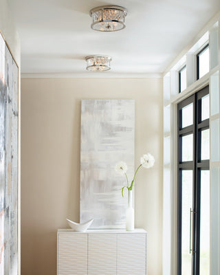 2-Light Flush Mount, Polished Nickel