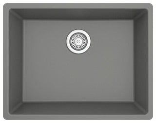 Karran QU-820 Undermount 24.38, Single Bowl Quartz Sink Kit, Grey