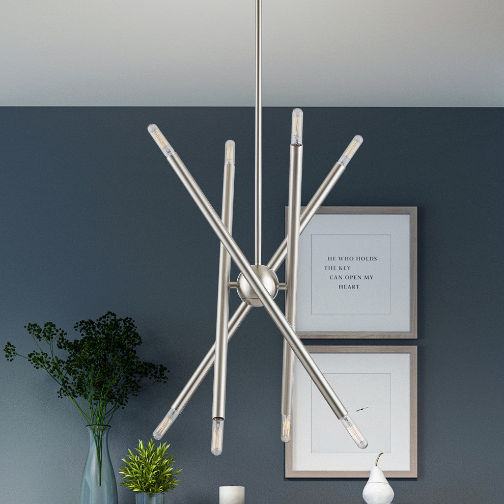 Livex Lighting Soho 8 Light Brushed Nickel Chandelier
