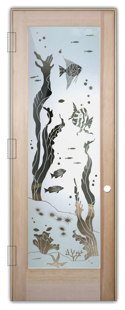 Interior Prehung Door or Interior Slab Door - Aquarium Fish - Douglas Fir...