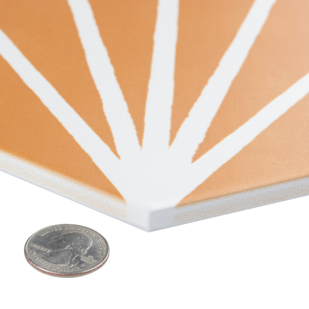 Horizon Dusk Hex Mostaza Porcelain Floor and Wall Tile