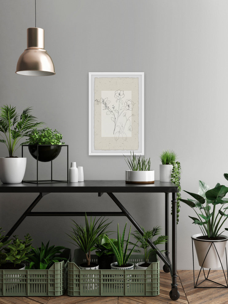 "Floral Sketch" Framed Painting Print, 8x12