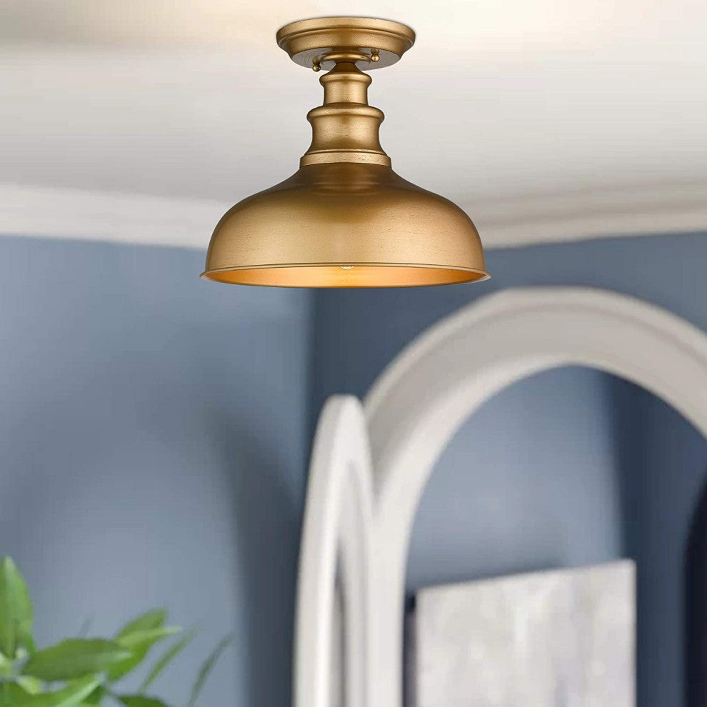 Ceiling Light Semi Flush Mount Indoor Ceiling Light Fixture with Gold Finish