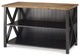Farmhouse Console Table, Reclaimed Barnwood Top & X-Shaped Side Accents, Black