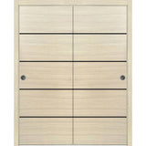 Bypass Doors 48 x 96 | Planum 0015 Natural Veneer with  | Sturdy Rails
