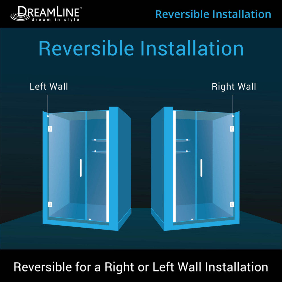 DreamLine Unidoor 37" to 38" Frameless Hinged Shower Door, Brushed Nickel