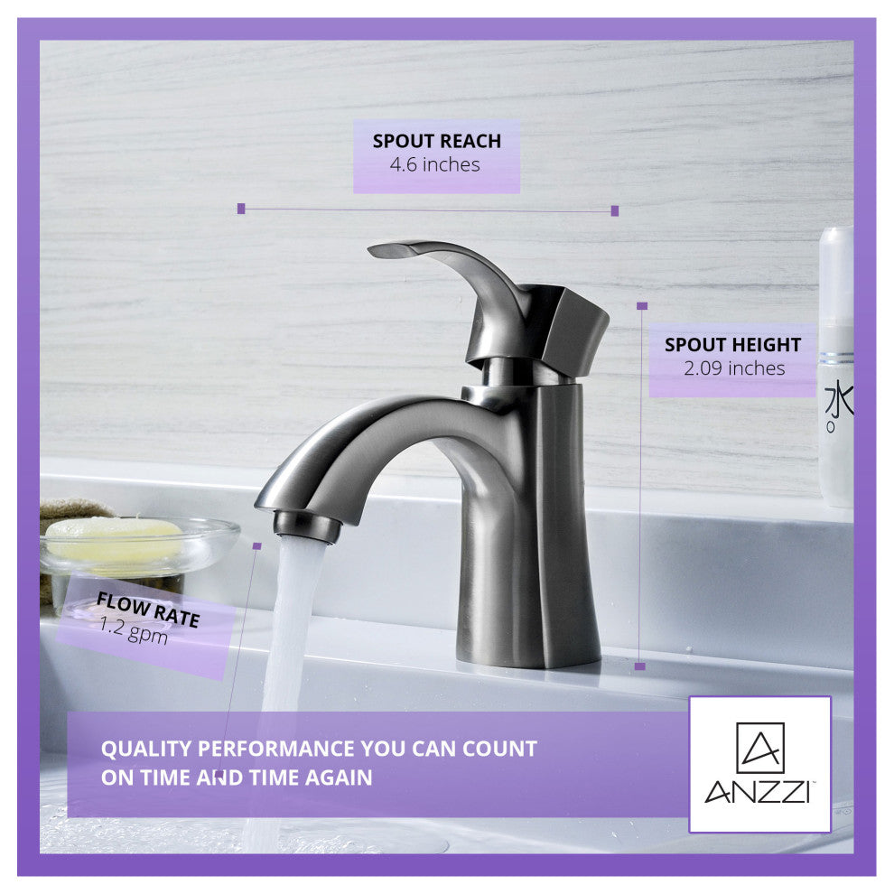 Alto Series Single Handle Bathroom Sink Faucet in Brushed Nickel