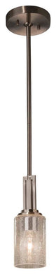 Fusion Era 1-Light Mini-Pendant, Seeded Shade- Nickel, LED