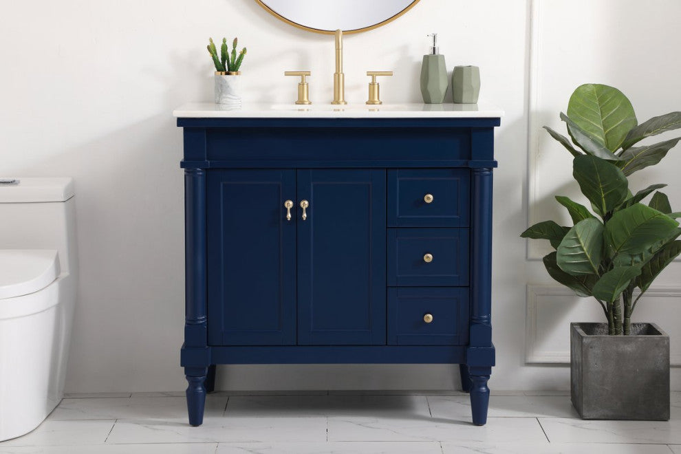 Lewis 36" Single Bathroom Vanity, Blue