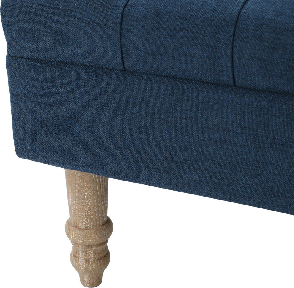 GDF Studio Kimberly Fabric Tufted Club Chair, Dark Blue