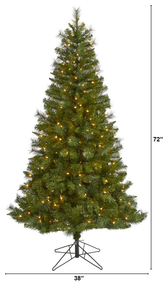 6' Mount Hood Spruce Christmas Tree/300 Warm White Lights/ 673 Bendable Branches