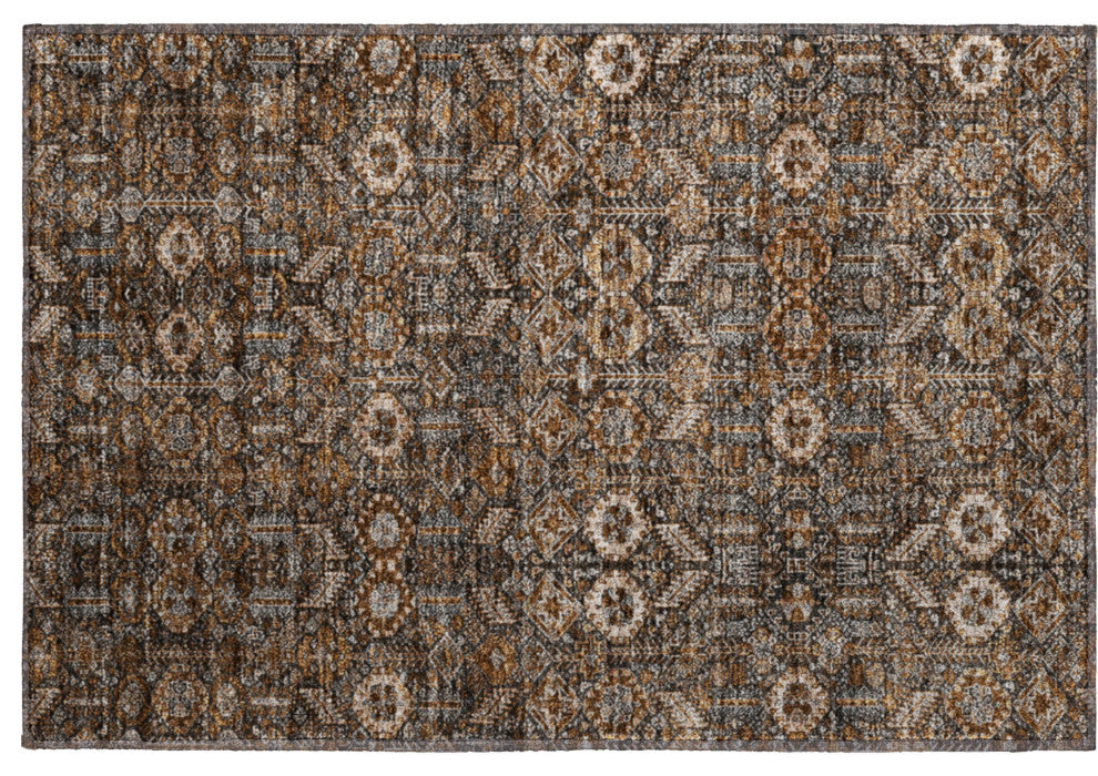Premium Machine Washable Mayfield AMF574 Chocolate 1'8" x 2'6" Rug
