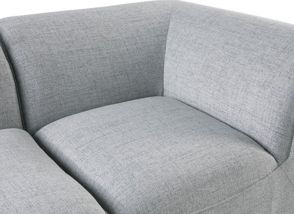 Miramar Linen Textured Fabric  6-Piece Modular U-Shaped Sectional, Grey