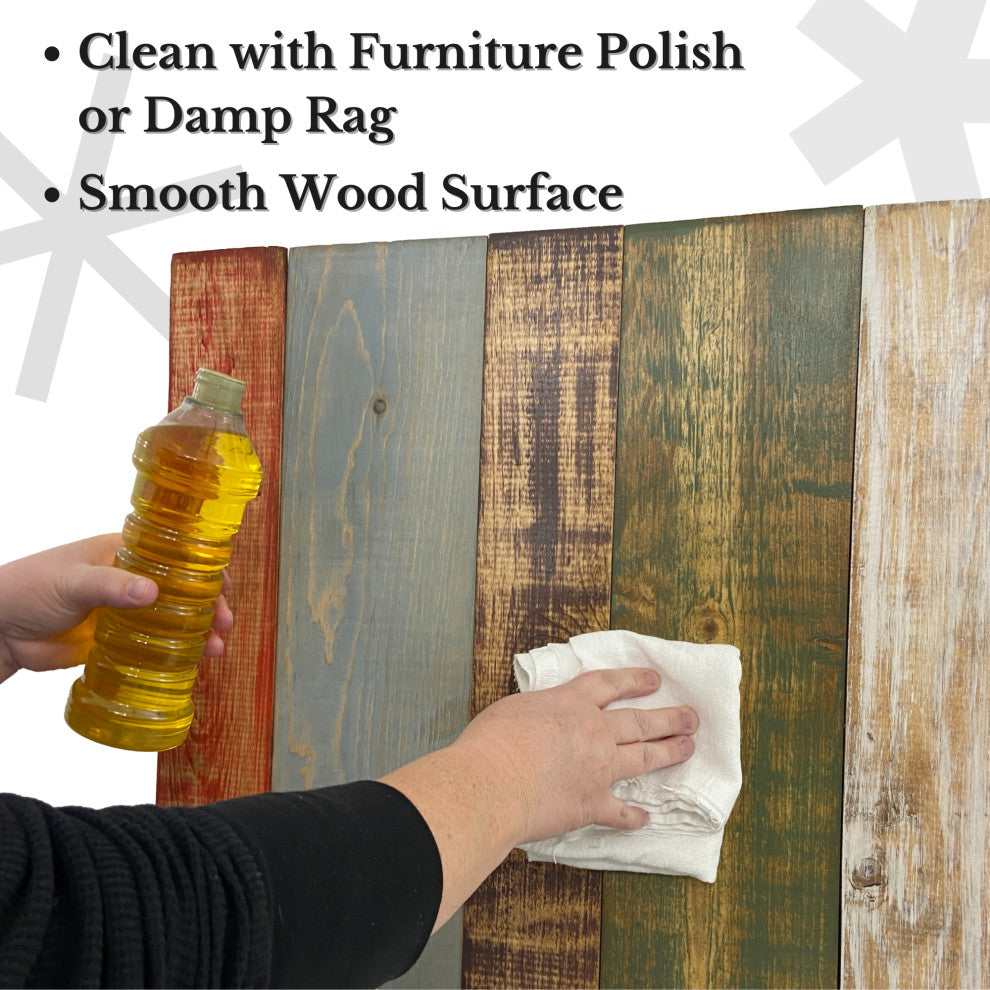 Solid Wood Headboard Modern Farmhouse with Smooth Natural Wood Grain for Any Bed, Sagewash, King