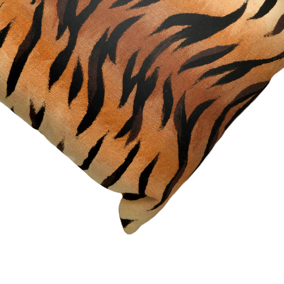 Visions I Tiger Pillow, Brown, 20"x20"