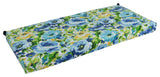 45"X19" Patterned Outdoor Spun Polyester Loveseat Cushion, Lesandra Sunblue