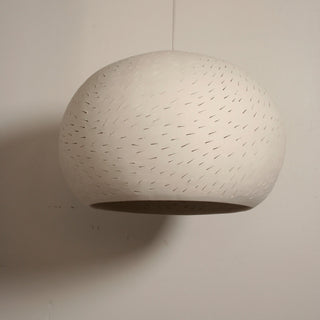 Ceiling Light: Large Claylight Pendant, Line Pattern, Incandescent Bulb