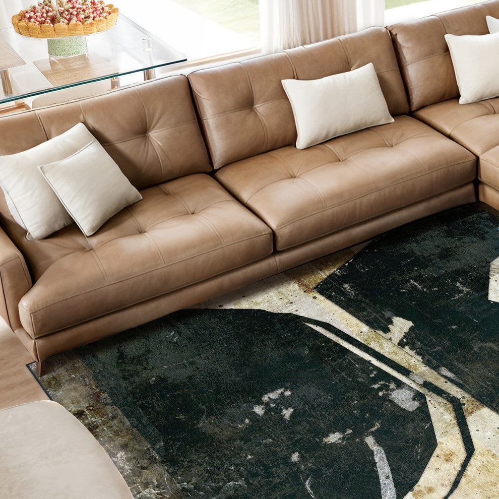 Geometric Collage I Abstract Art Area Rug, 5'x7.5'