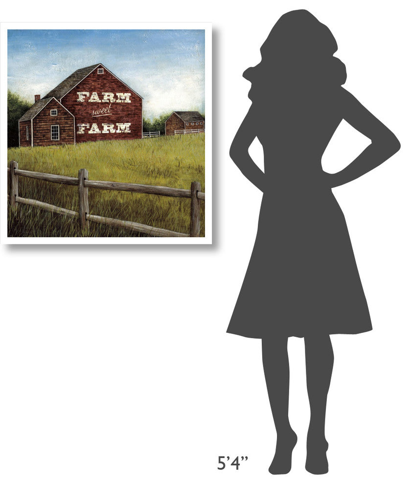 "Weathered Barns Red with Words" Print by David Carter Brown, 31"x32"