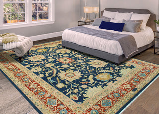 Vegetable-Dyed Pak-Persian Duncan Navy/Rust Rug, 8'10x11'9