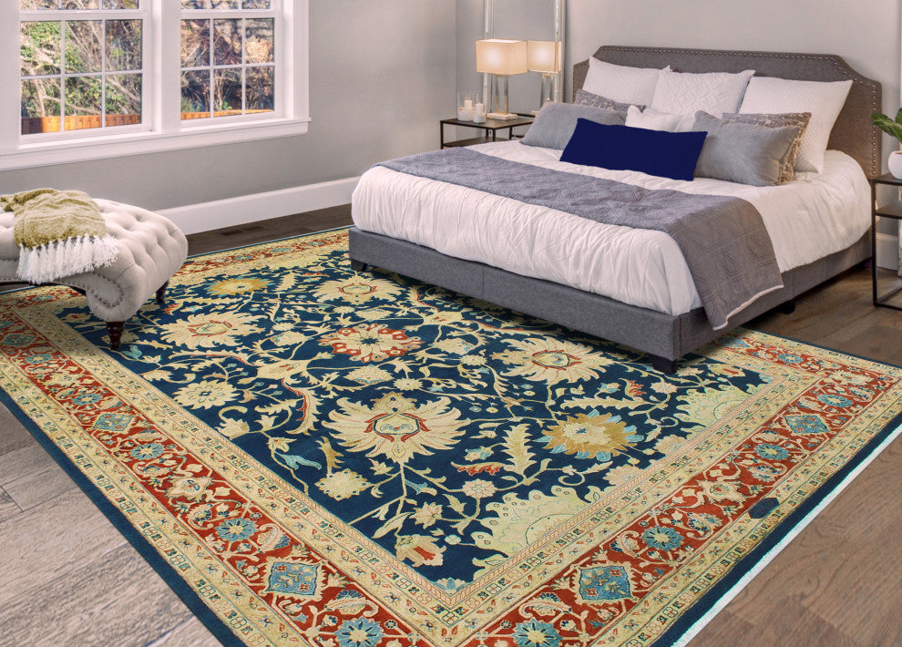 Vegetable-Dyed Pak-Persian Duncan Navy/Rust Rug, 8'10x11'9