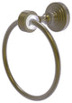 Pacific Grove Towel Ring with Groovy Accents, Antique Brass