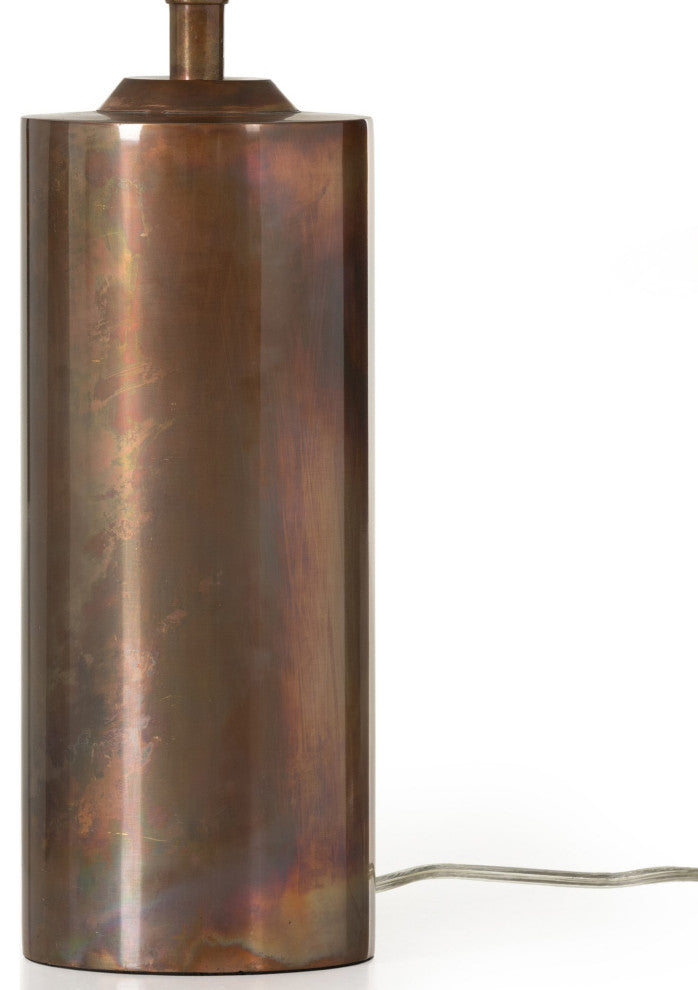 Seaton Table Lamp Iridescent Acid Wash, Cream Slub Linen