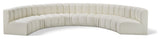 Arc Vegan Leather Upholstered 8-Pc. Inward Curved Modular Sectional, Cream