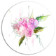 Pink Bouquet Of Pansies, Animal Disc Metal Wall Art, 23"