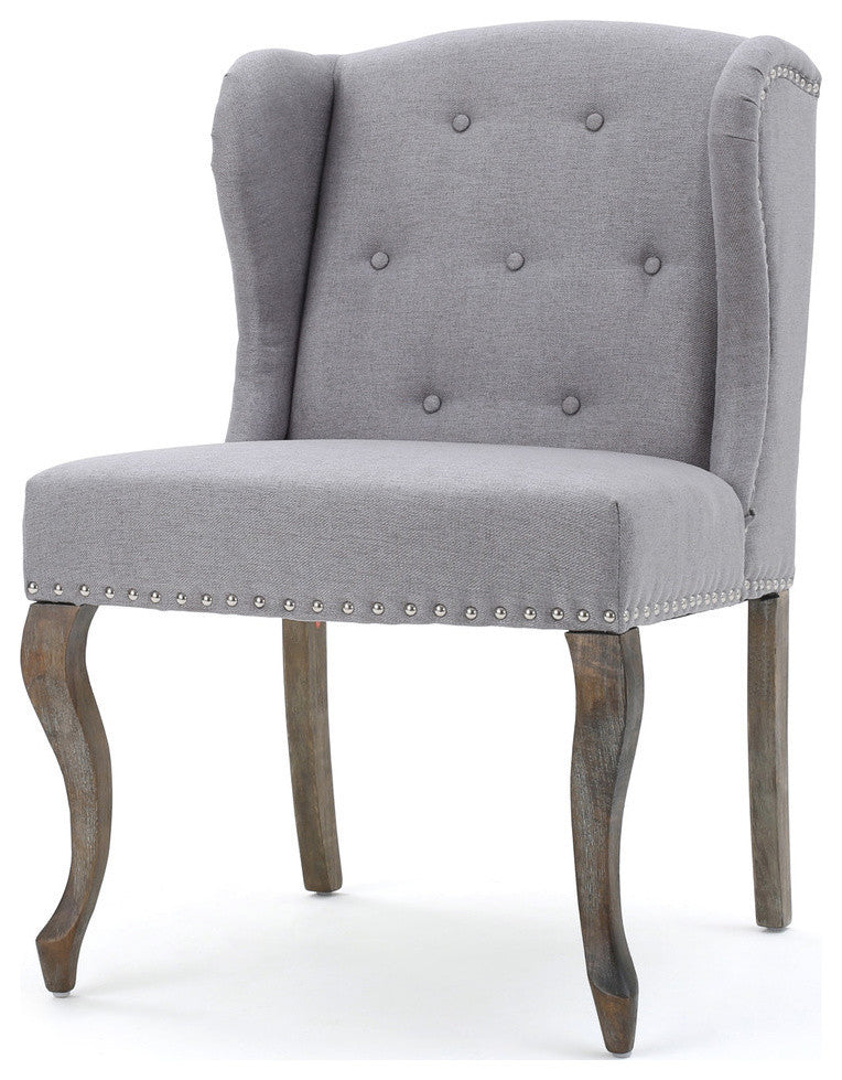GDF Studio Asheville Modern Fabric Wingback Chair, Light Gray