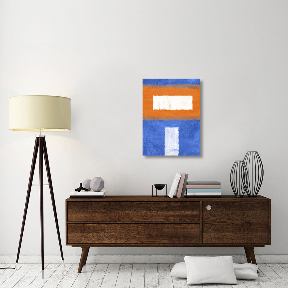 "Blue And Orange Abstract Theme 2" Fine Art Print