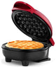 Personal Non-Stick Waffle Maker, Black, 4-inch Waffles in Minutes., Metallic Red