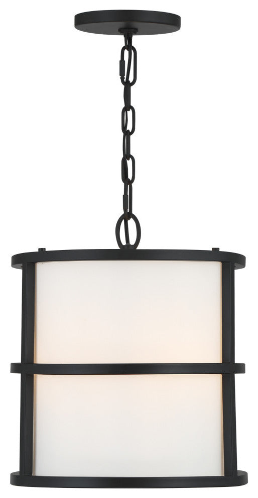 Brian Patrick Flynn for Crystorama Hulton 3 Light Matte Black Pendant