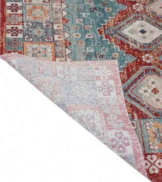 Noori Rug Low-Pile Guy Red/Green Rug