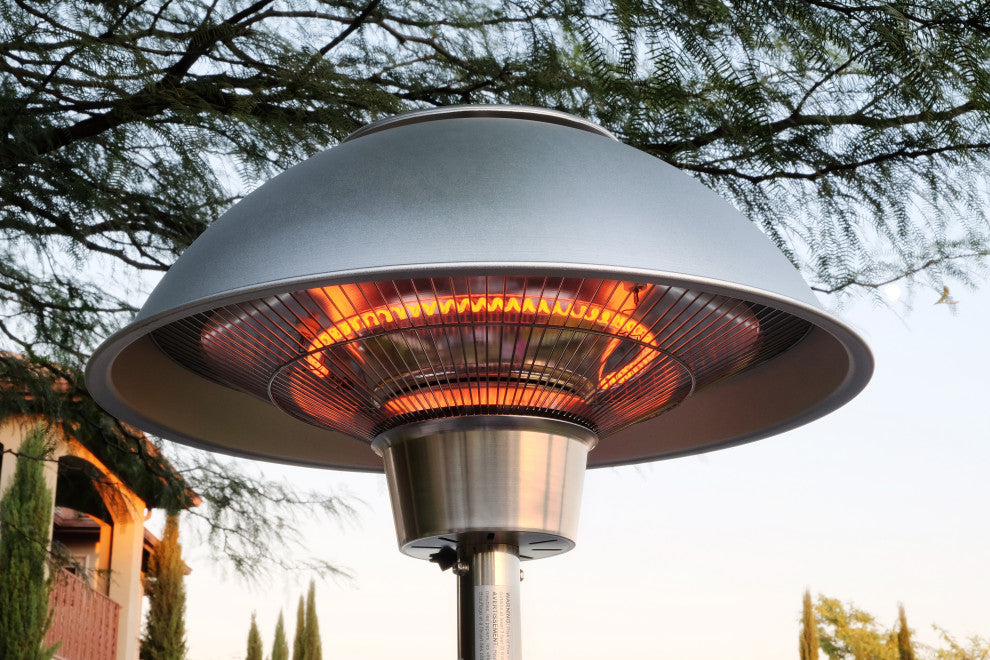 Permasteel 1500W Electric Infrared Stainless Steel Patio Heater with Table