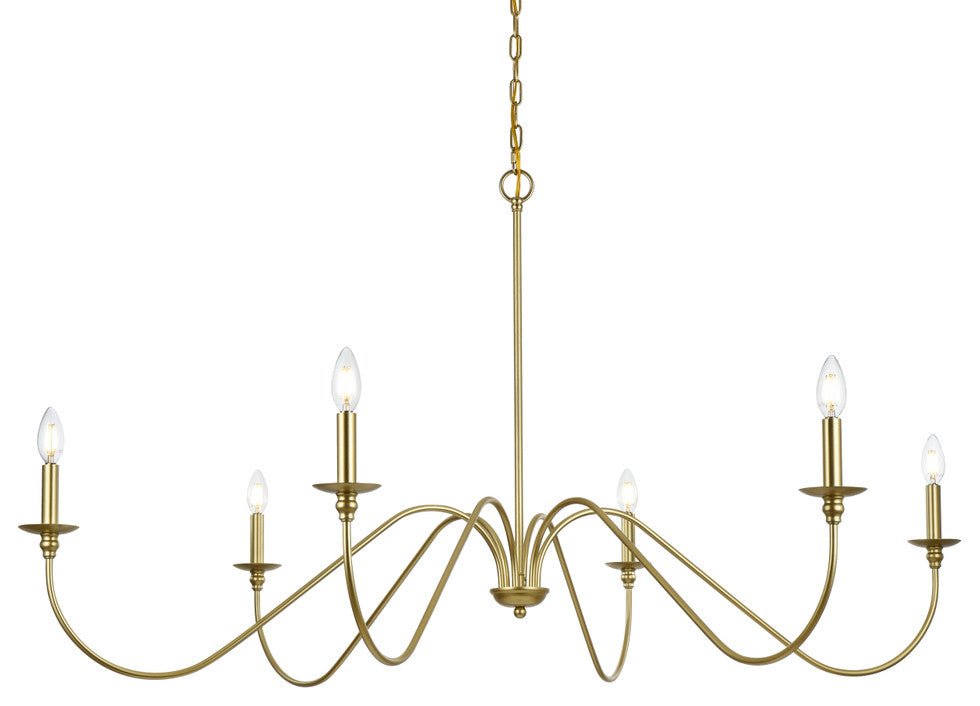Living District Rohan 54" Chandelier in Brass