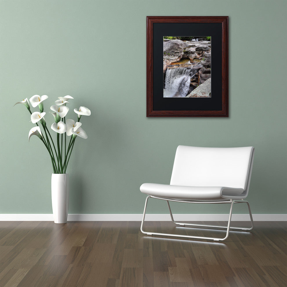 Nicole Dietz 'Notch Waterfall' Matted Framed Art, Wood Frame, Black, 20x16