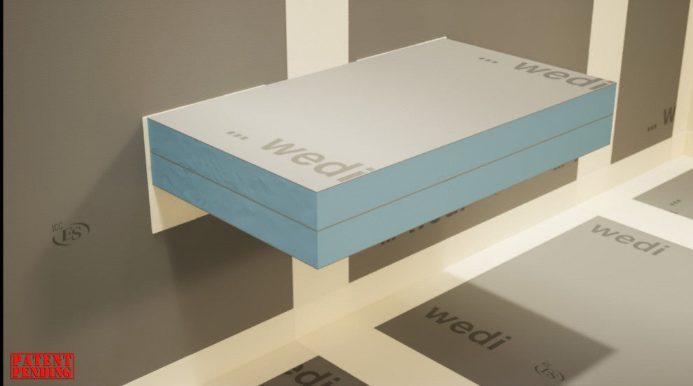 The Original™ Floating Shower Bench Kit with wedi, 12x36