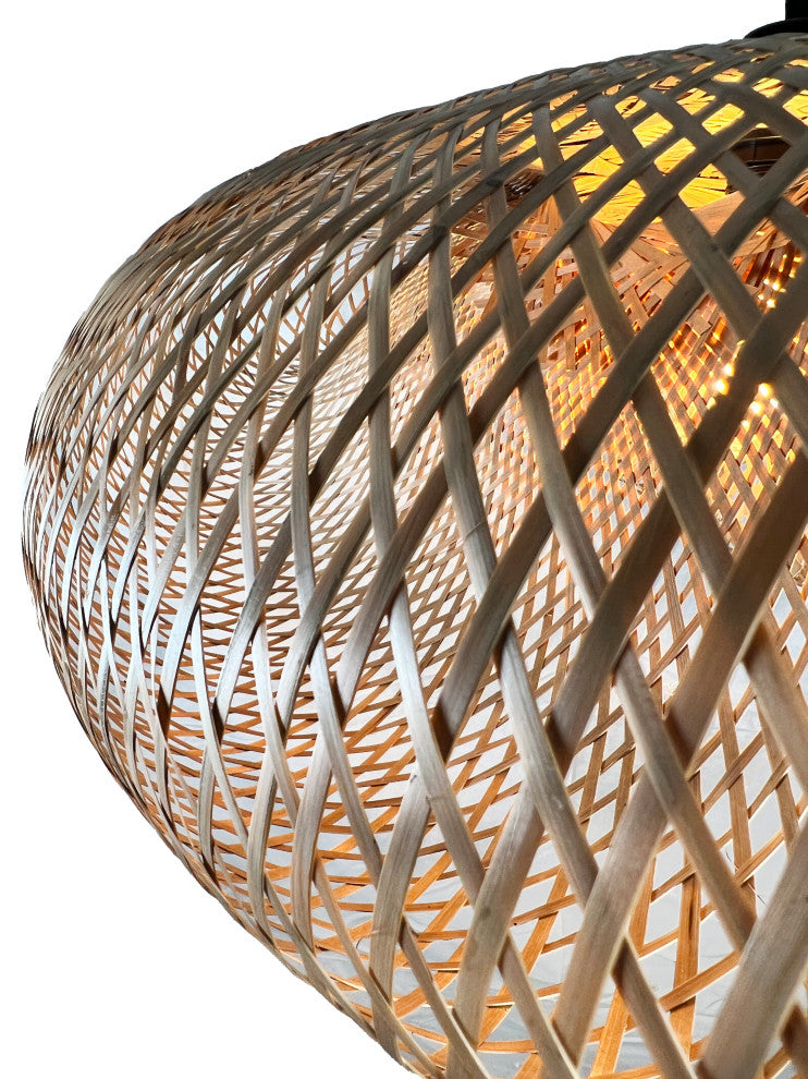 Ixquic 1-Light Natural Bamboo Geometric Pendant
