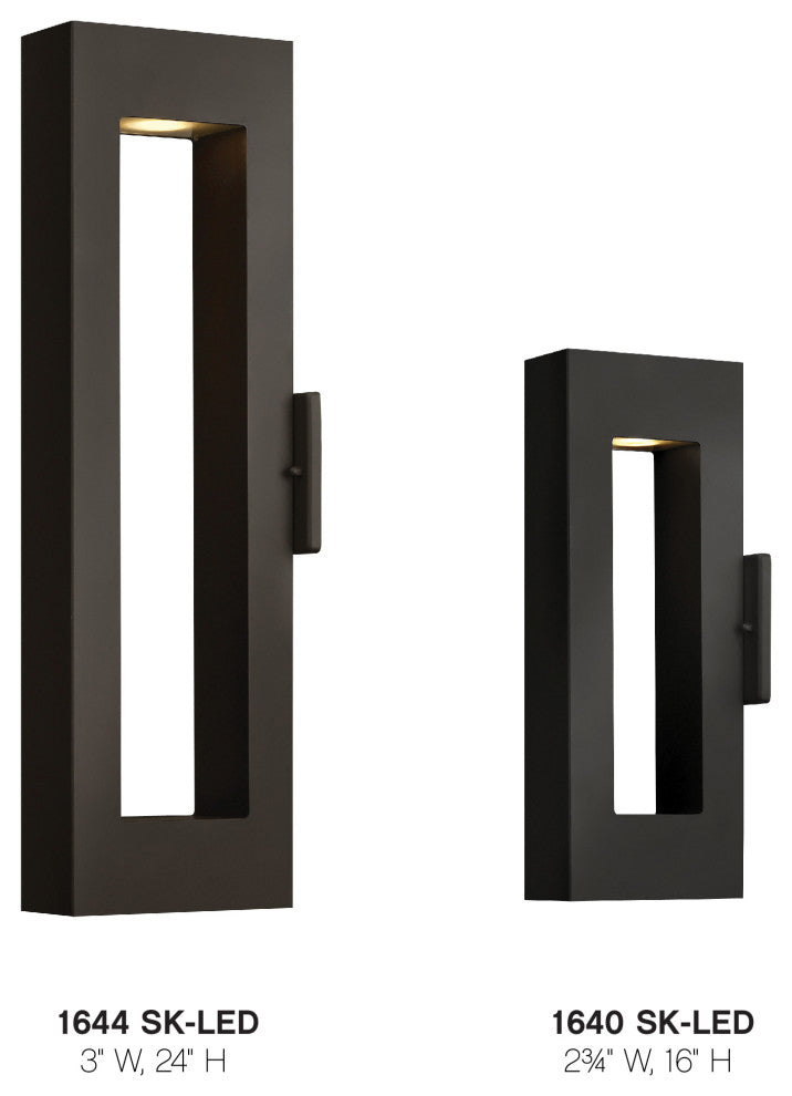 Hinkley Atlantis Medium Wall Mount Lantern, Satin Black