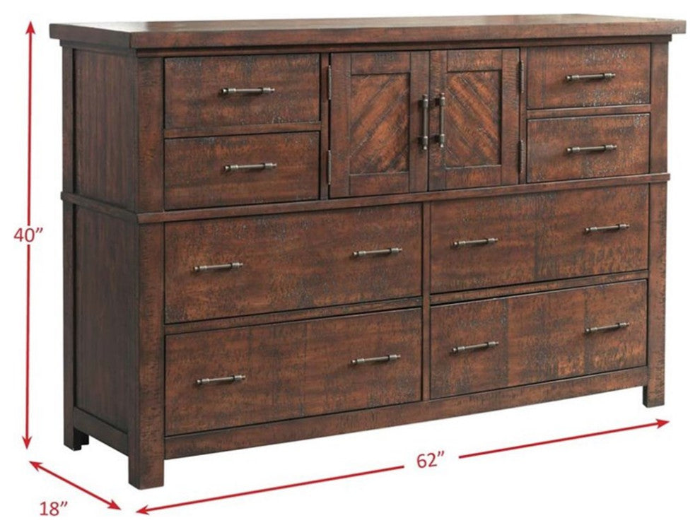 Picket House Furnishings Dex 7 Drawer Dresser in Walnut