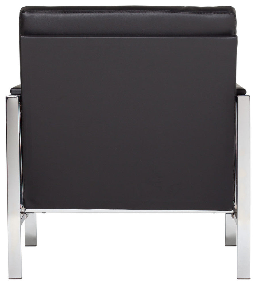 Atlas Bonded Leather Lounge Chair, Black