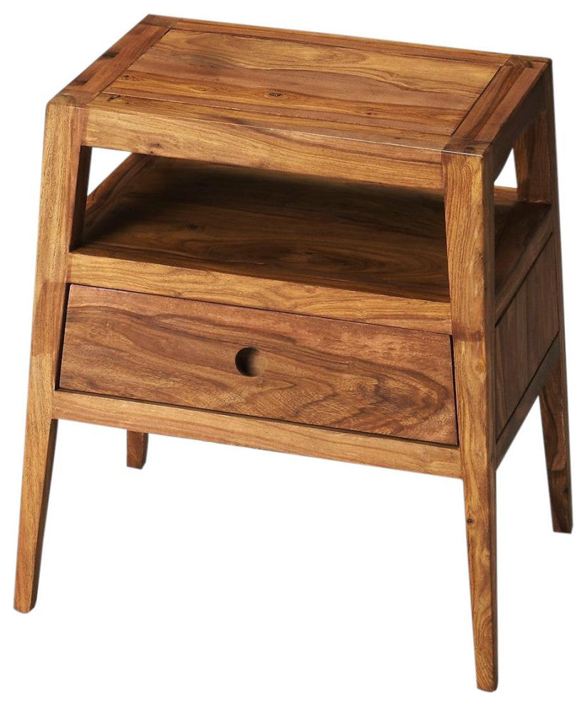 Stylish Tapered Acacia Side Table