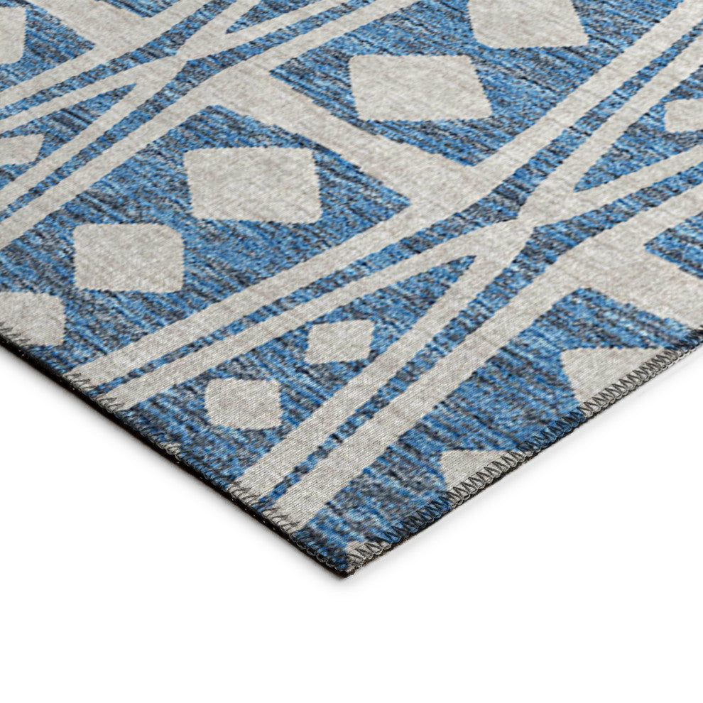 Indoor/Outdoor Sedona SN6 Indigo Machine Washable 8' x 8' Round Rug