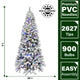 Flocked Alaskan Pine Christmas Tree, 9 Ft., Multi-Color Led String Lighting