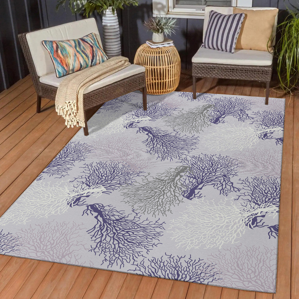 Indoor/Outdoor Seabreeze SZ3 Lavender Machine Washable 9' x 12' Rug
