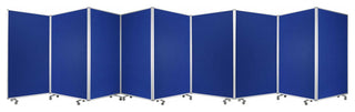 HomeRoots 318" x 1" x 71" Blue, Metal, 9 Panel, Screen