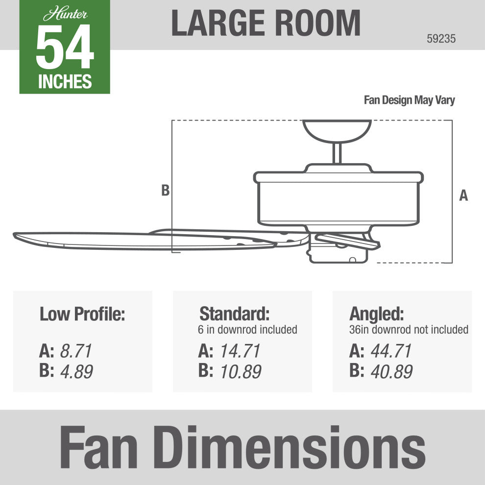 Hunter Fan Company 54" Chronicle Matte Black Ceiling Fan With Wall Control