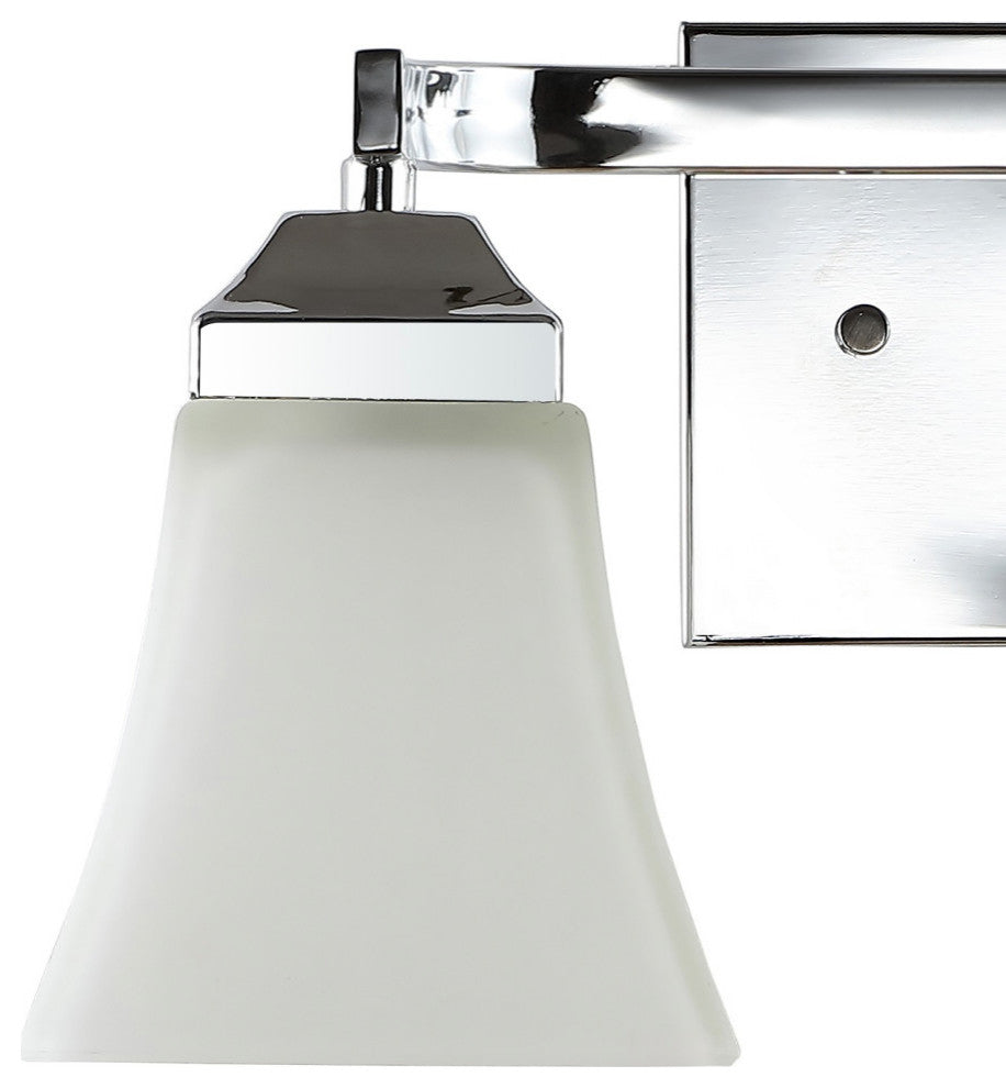 Staunton 1-Light Iron/Glass Modern Cottage LED Vanity Light, Chrome, 2-Light
